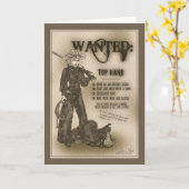 Carte de voeux supérieure de cow-girl de main (Fleur jaune)