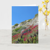 Carte de voeux sur la colline (Fleur jaune)
