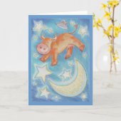 Carte de voeux sur la Lune (Fleur jaune)