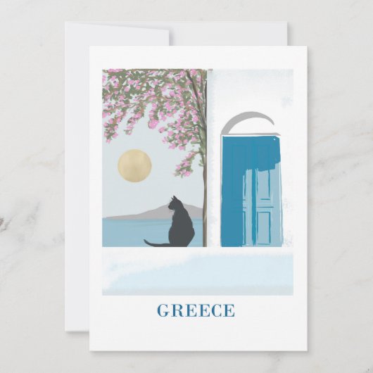 Carte de voeux sur le thème de la Grèce, (Devant)