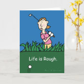 Carte de voeux sur le thème du golf (Fleur jaune)