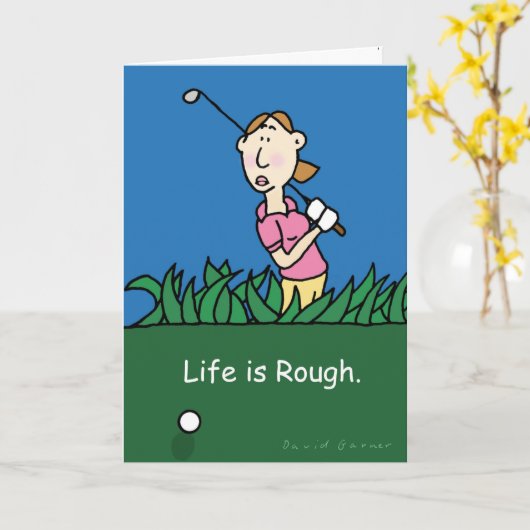 Carte de voeux sur le thème du golf (Fleur jaune)