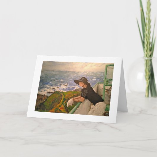 Carte de voeux - "sur un balcon" - île de Burgh (Devant)