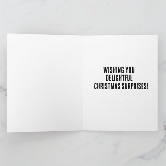 Carte de vœux surprise de Noël avec un chat mignon (Intérieur)