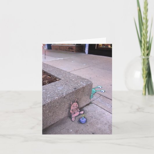 carte de voeux surprise de porc d'anniversaire (Devant)