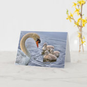 Carte de voeux Swan & Baby (Fleur jaune)
