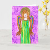 Carte de voeux Sweet and Beautiful Angel (Fleur jaune)