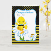 Carte de voeux Sweet Baby Bee Boy (Fleur jaune)