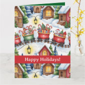 Carte de voeux Sweet Christmas Village (Fleur jaune)
