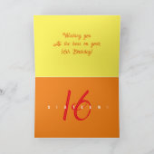 Carte de vœux Sweet Sixteen pliable (Intérieur)