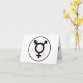 Carte de vœux symbole transgenre (Fleur jaune)