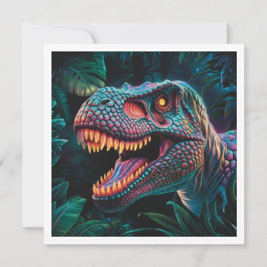 Carte de voeux T Rex Dinosaur Appartement (Devant)