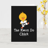 Carte de voeux Taekwondo Chick (Fleur jaune)