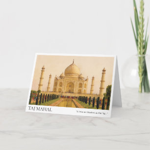 Carte de vœux Taj Mahal Agra Citation d'amour pe