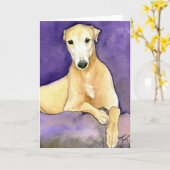 Carte de voeux "Tan Greyhound" Chien Art (Fleur jaune)