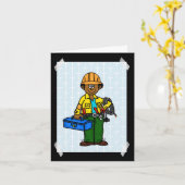 Carte de voeux Tan, Noir, Lineman Afro-Américain (Fleur jaune)