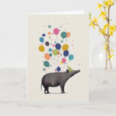 Carte de voeux Tapir Celebration (Fleur jaune)