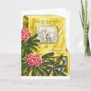 Carte de voeux tardive de base-ball d'anniversaire