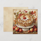 Carte de vœux Tarte aux pommes d'automne (Devant / Derrière)