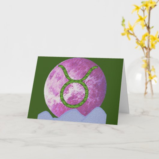 Carte de vœux Taureau (Fleur jaune)