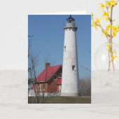 Carte de voeux Tawas Point Lighthouse (Fleur jaune)