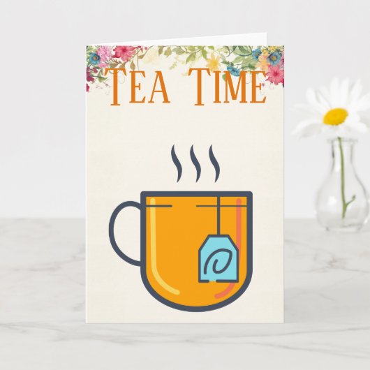 Carte de voeux Tea Time (Petite plante)