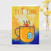 Carte de voeux Tea Time (Fleur jaune)
