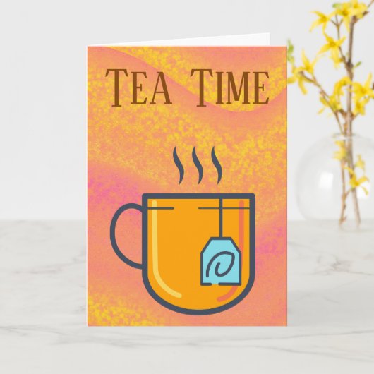 Carte de voeux Tea Time (Fleur jaune)