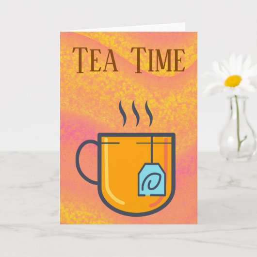 Carte de voeux Tea Time (Petite plante)