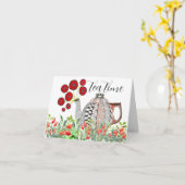 Carte de voeux Tea Time Teapot (Fleur jaune)