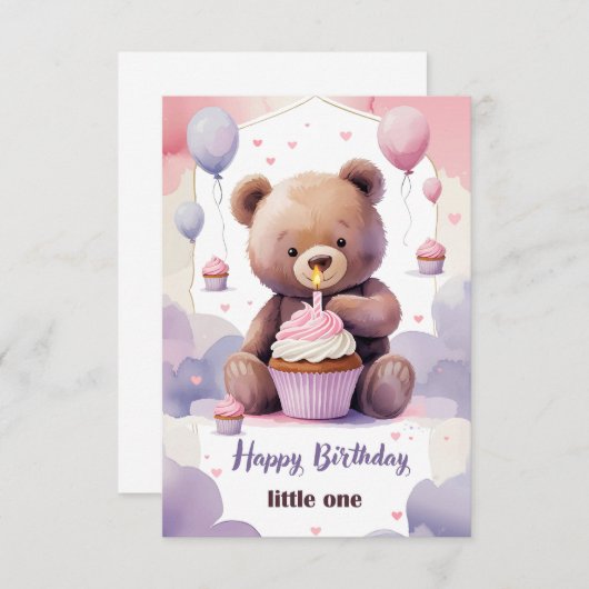 Carte de voeux Teddy Bear (Devant / Derrière)