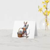 Carte de vœux téléchargeable Sphynx de Pâques (Fleur jaune)