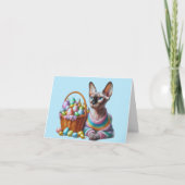 Carte de vœux téléchargeable Sphynx pour Pâques (Devant)