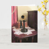 Carte de voeux téléphonique antique (Fleur jaune)