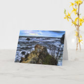 Carte de voeux tempétueuse de mers de la retraite (Fleur jaune)