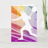 Carte de vœux tennis pour femmes et filles