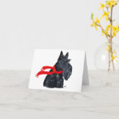 Carte de vœux Terrier Écossais (Fleur jaune)