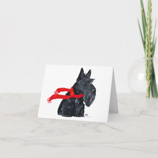 Carte de vœux Terrier Écossais (Devant)