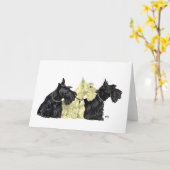 Carte de vœux Terrier Écossais (Fleur jaune)