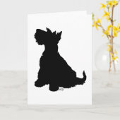 Carte de vœux Terrier Écossais (Fleur jaune)