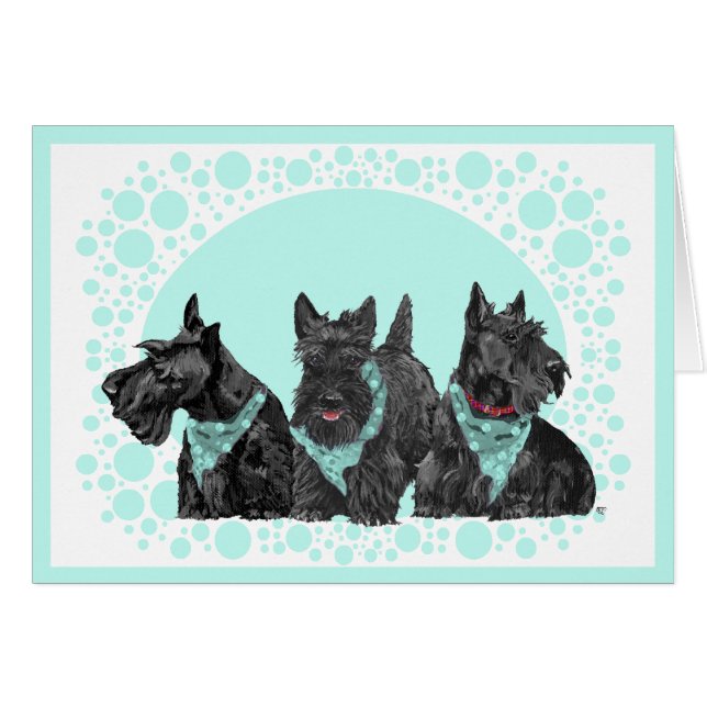 Carte de vœux Terrier Écossais (Devant horizontal)