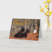 Carte de vœux Terrier Écossais (Fleur jaune)