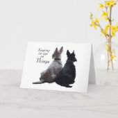 Carte de vœux Terrier Écossais (Fleur jaune)
