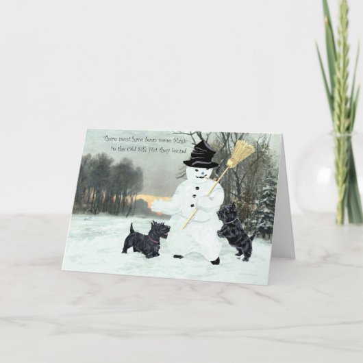 Carte de vœux Terrier Écossais (Devant)