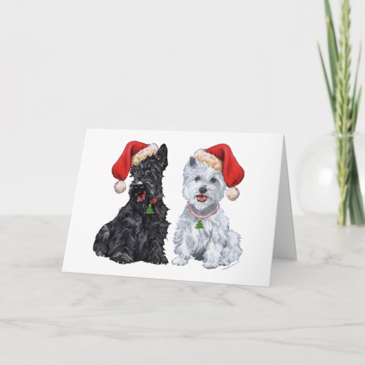 Carte de vœux Terrier Écossais (Devant)