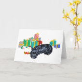Carte de vœux Terrier Écossais (Fleur jaune)