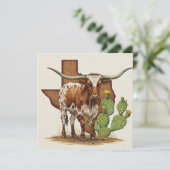 Carte de voeux Texas Longhorn (Debout devant)