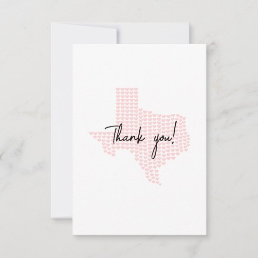 Carte de vœux Texas Merci Blush Hearts (Devant)