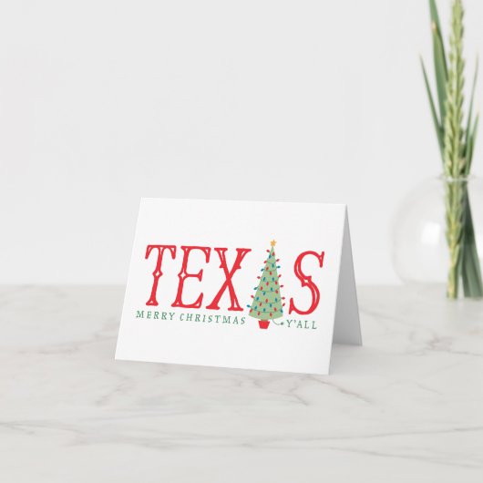 Carte de voeux Texas Merry Christmas Tree (Devant)