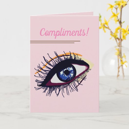 Carte de voeux texte de dessin oeil (Fleur jaune)